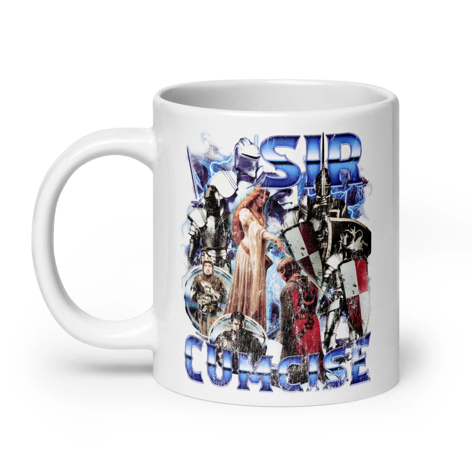 Sir Cumcise White glossy mug - Orbital Clothing
