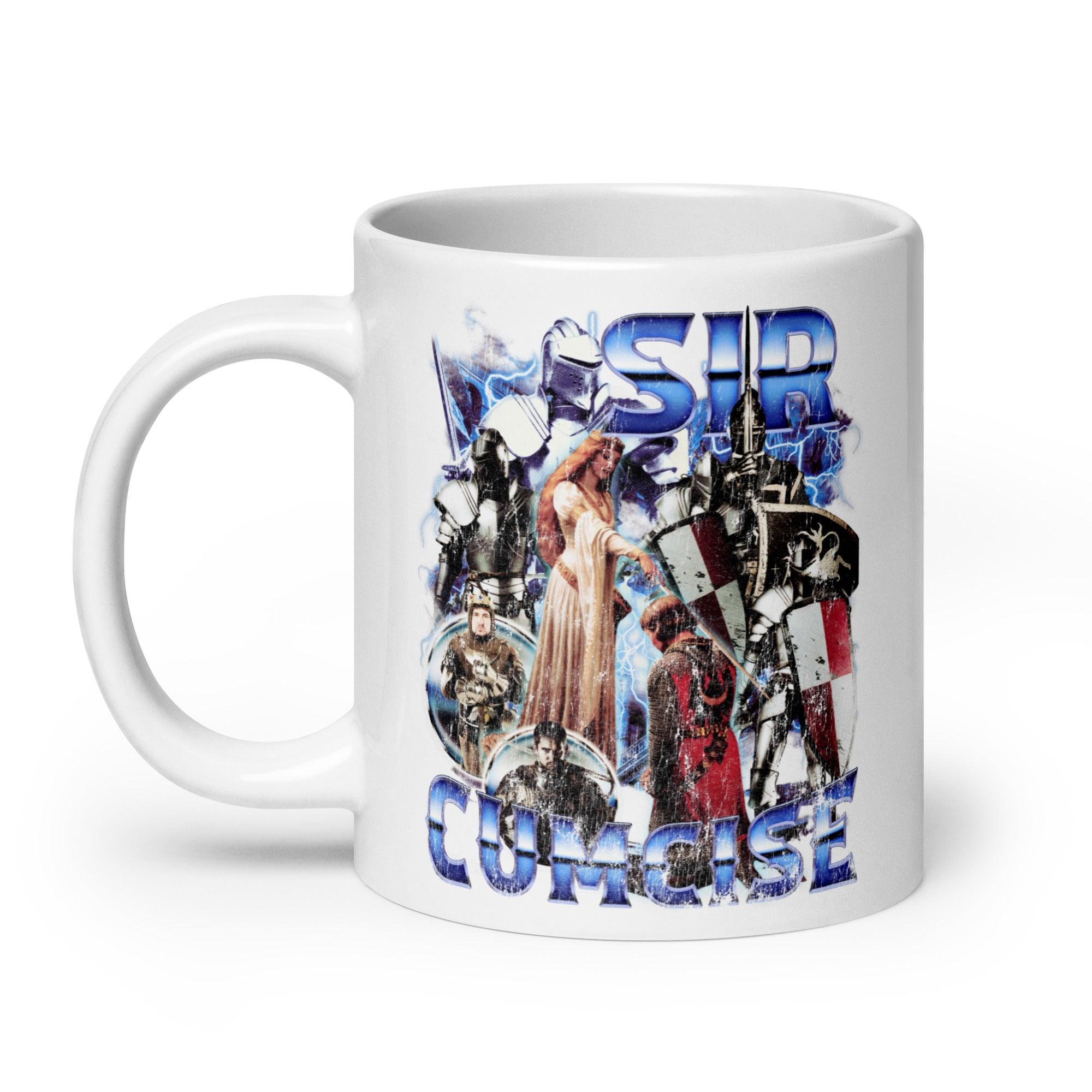 Sir Cumcise White glossy mug - Orbital Clothing