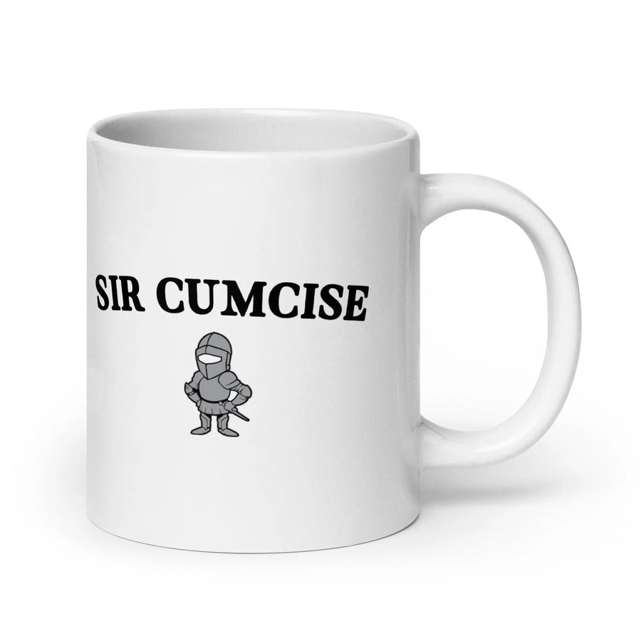 Sir Cumcise White glossy mug - Orbital Clothing