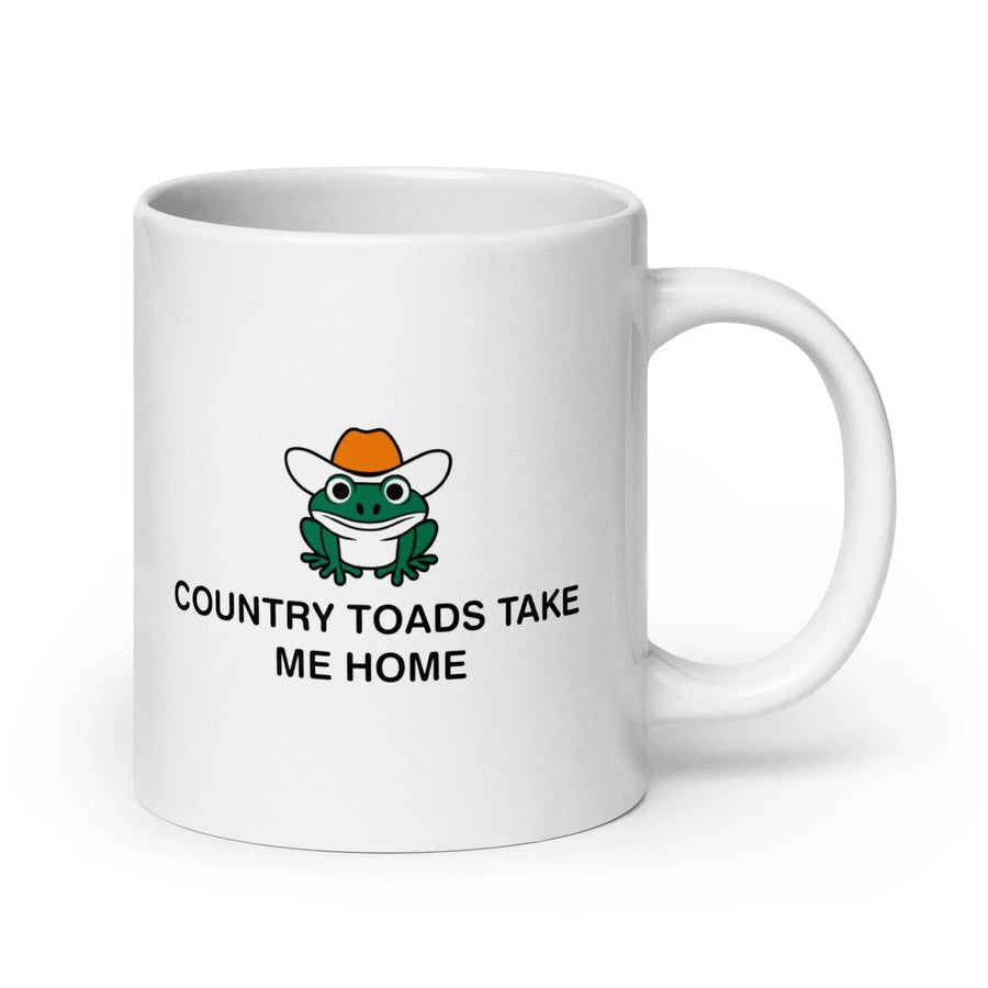 Country Toads Take Me Home White glossy mug - Orbital Clothing