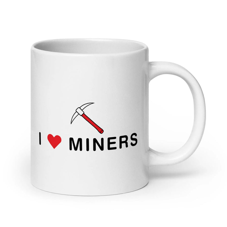I love Miners White glossy mug - Orbital Clothing