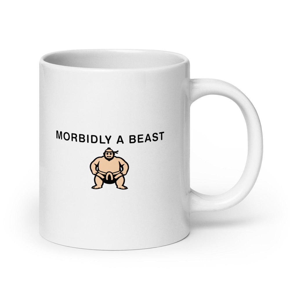 Morbidly a Beast White glossy mug - Orbital Clothing
