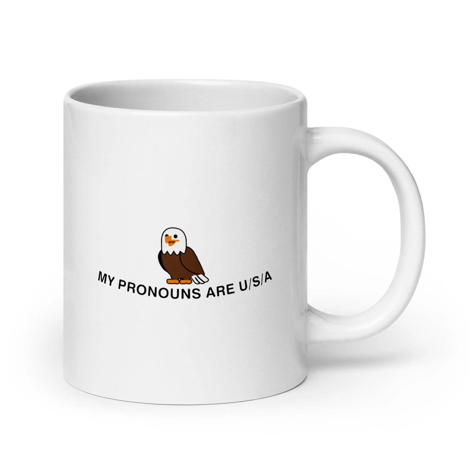 My Pronouns are U/S/A cartoon White glossy mug - Orbital Clothing