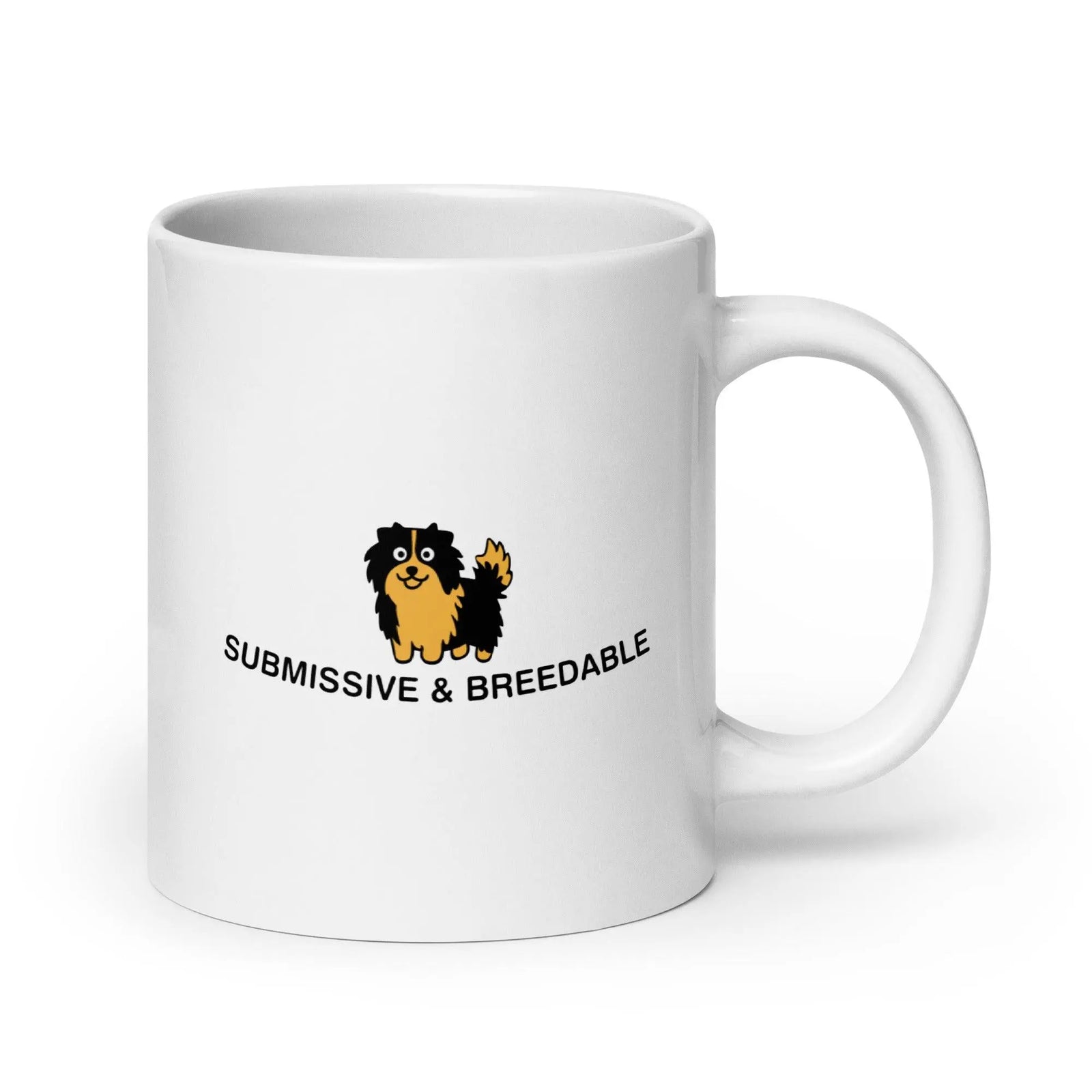 Submissive and Breedable White glossy mug - Orbital Clothing