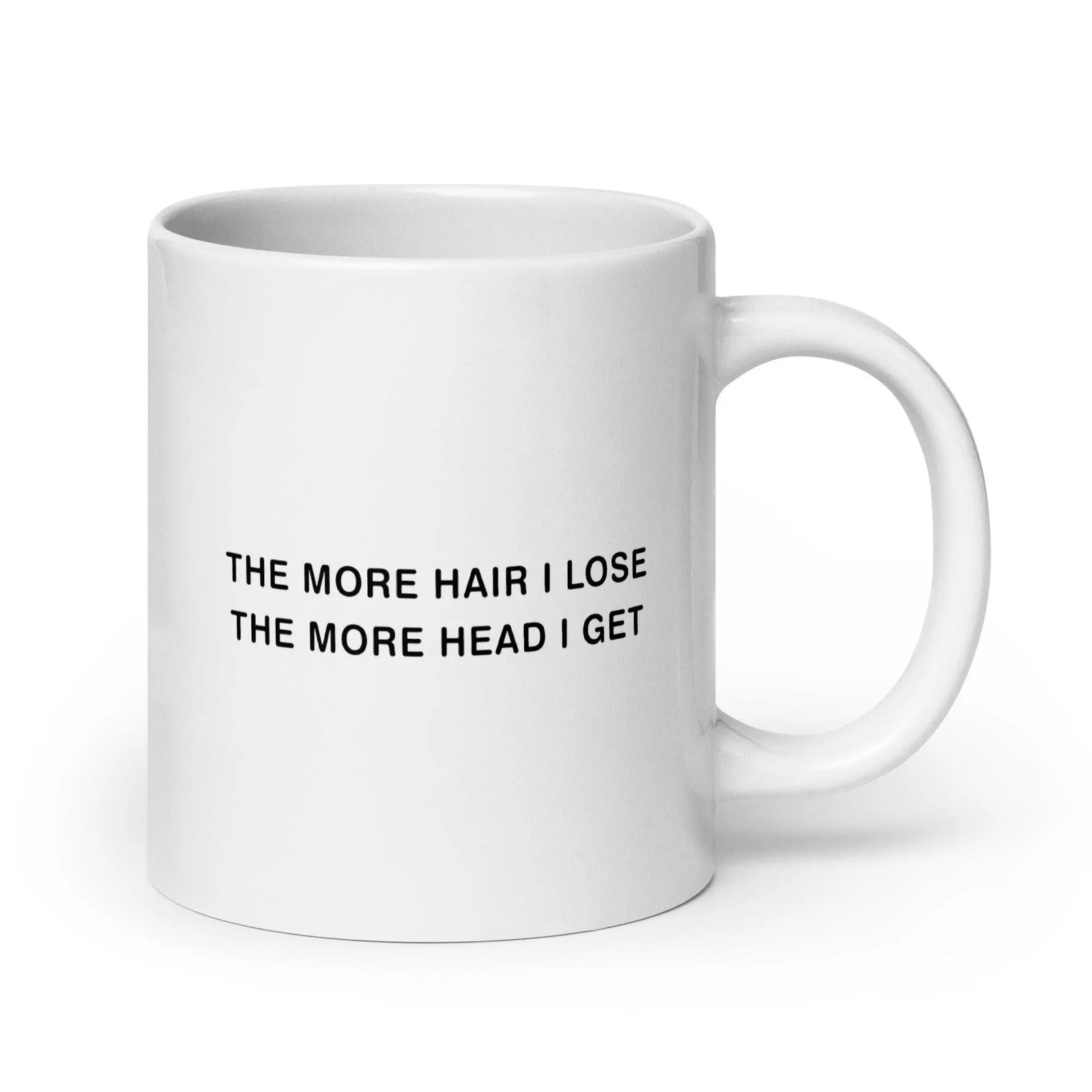 The More Hair I Lose The More Head I Get White glossy mug - Orbital Clothing