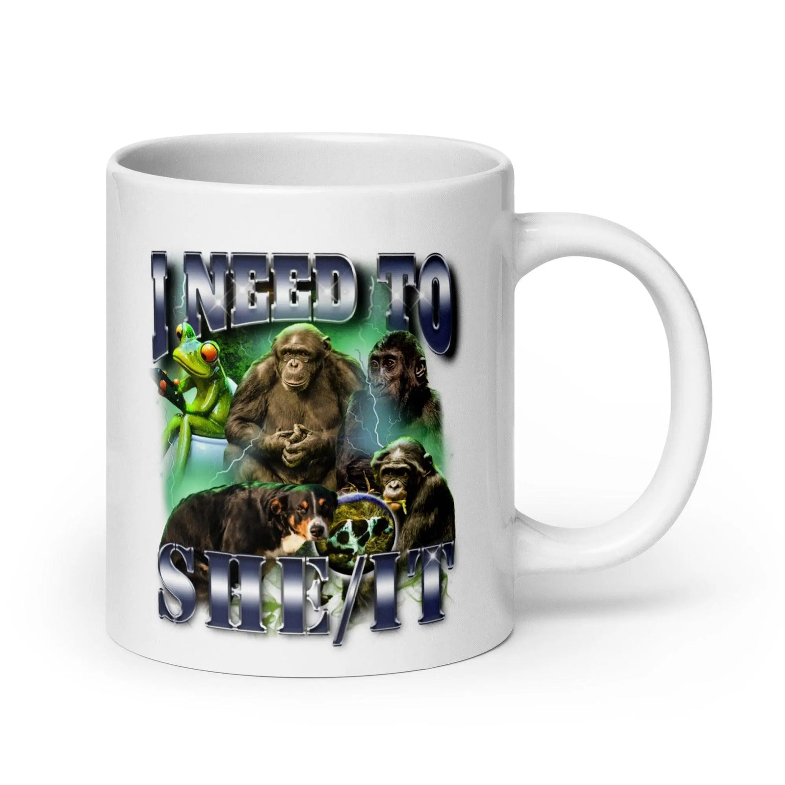 I need to she_it White glossy mug - Orbital Clothing