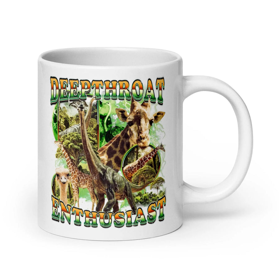 Deepthroat Enthusiast White glossy mug - Orbital Clothing