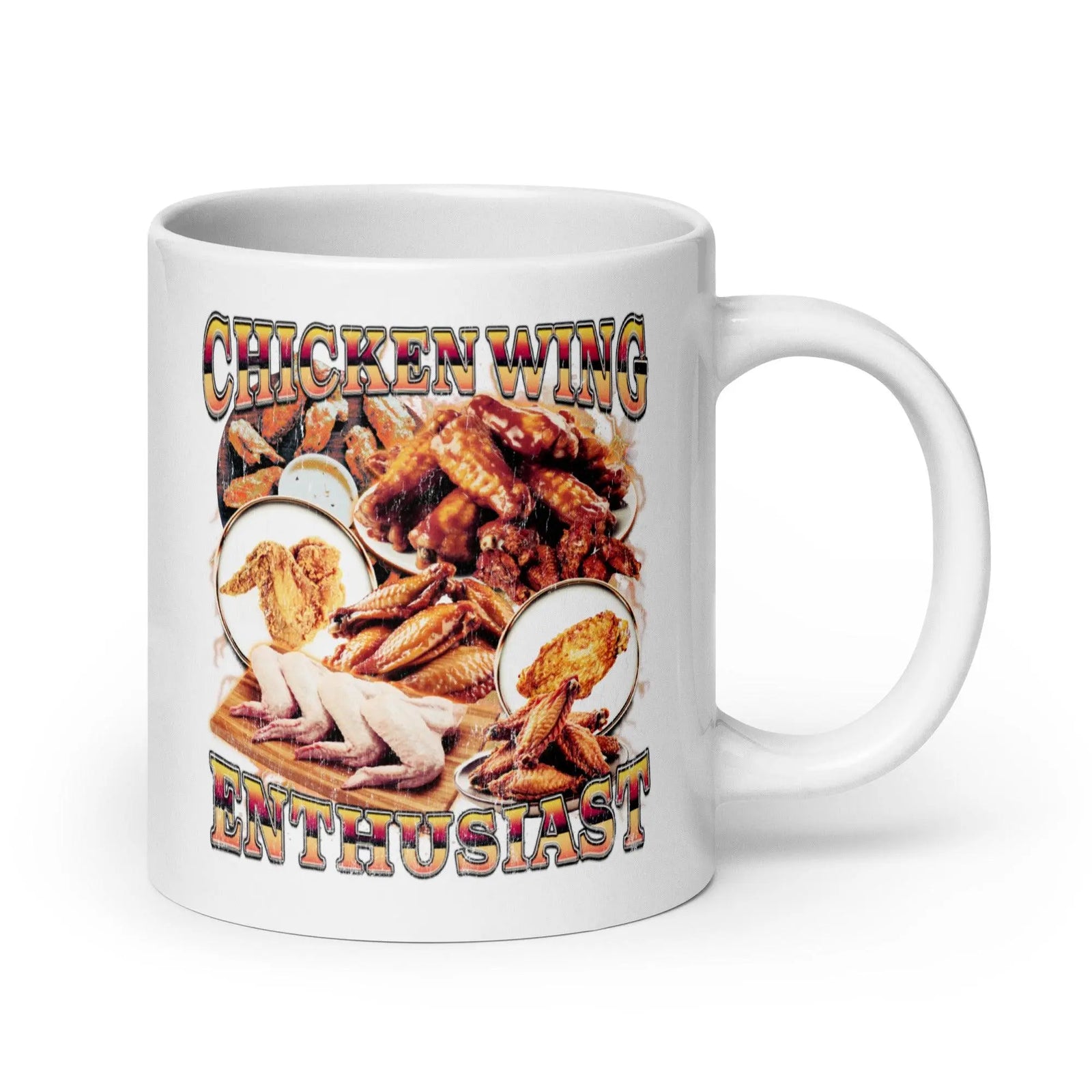 Chicken-Wing-Enthusiast White glossy mug - Orbital Clothing