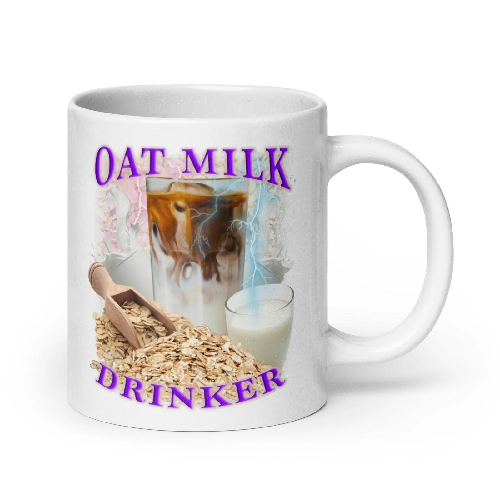 Oat Milk Drinker White glossy mug - Orbital Clothing