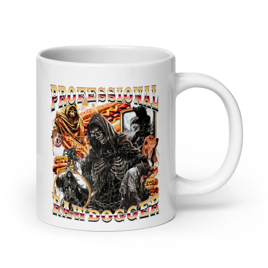 Professional Rawdogger White glossy mug - Orbital Clothing