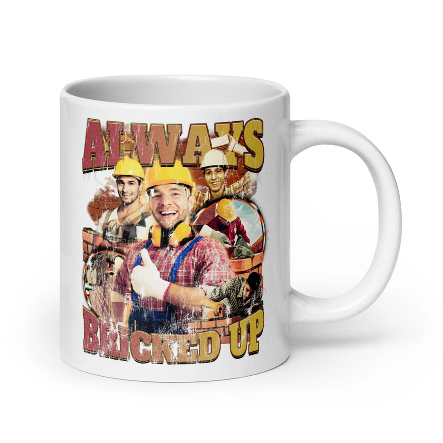Always Bricked Up White glossy mug - Orbital Clothing