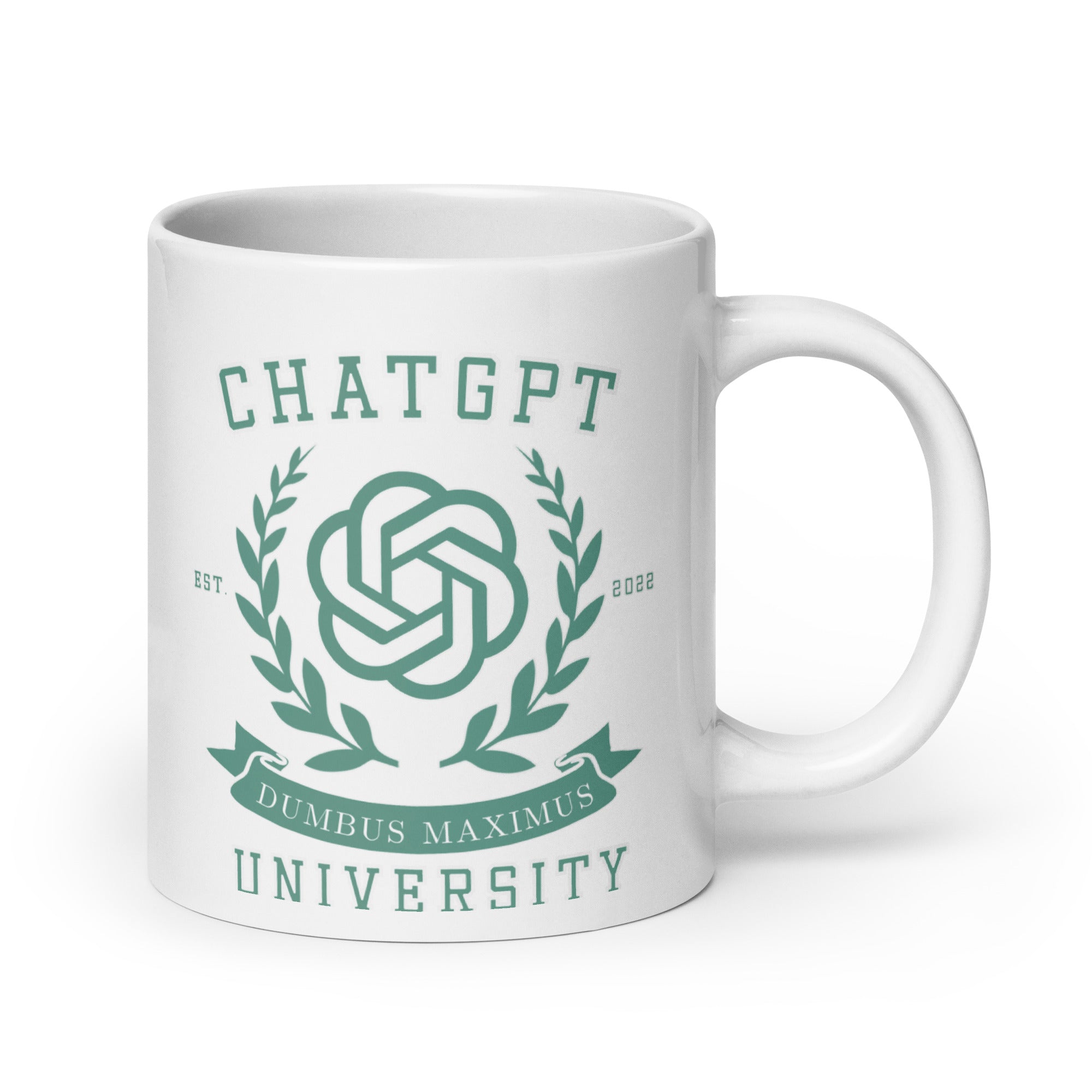 Chat GPT University White glossy mug