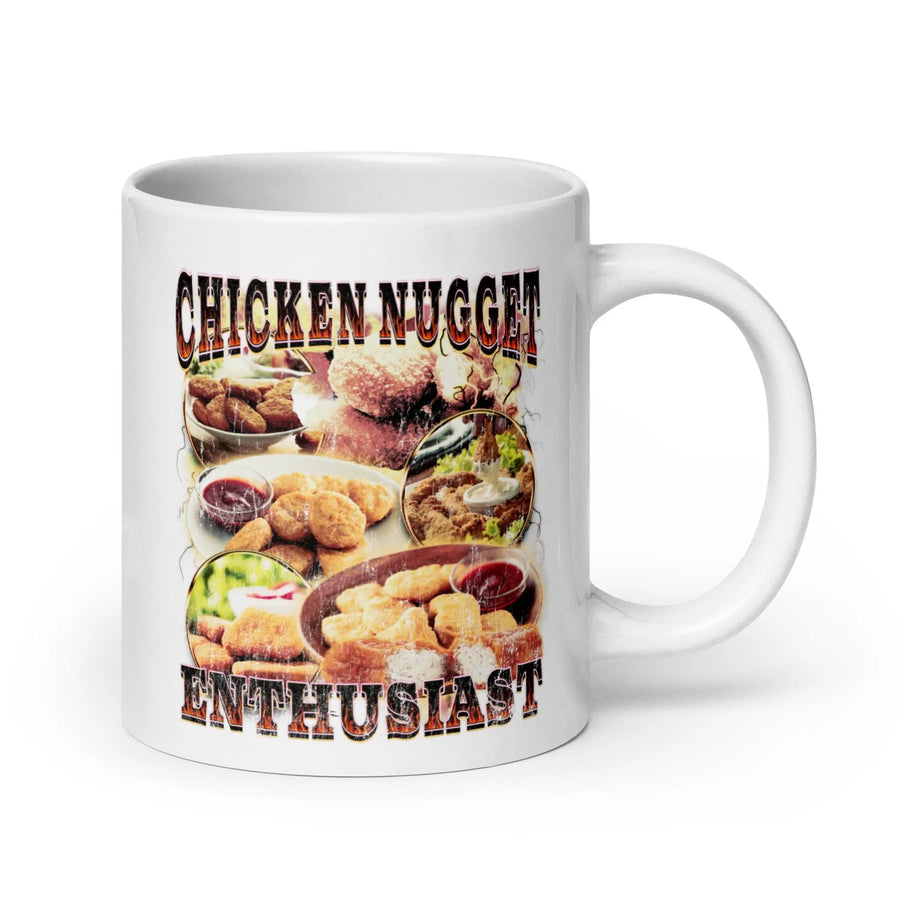 Chicken Nugget Enthusiast White glossy mug - Orbital Clothing