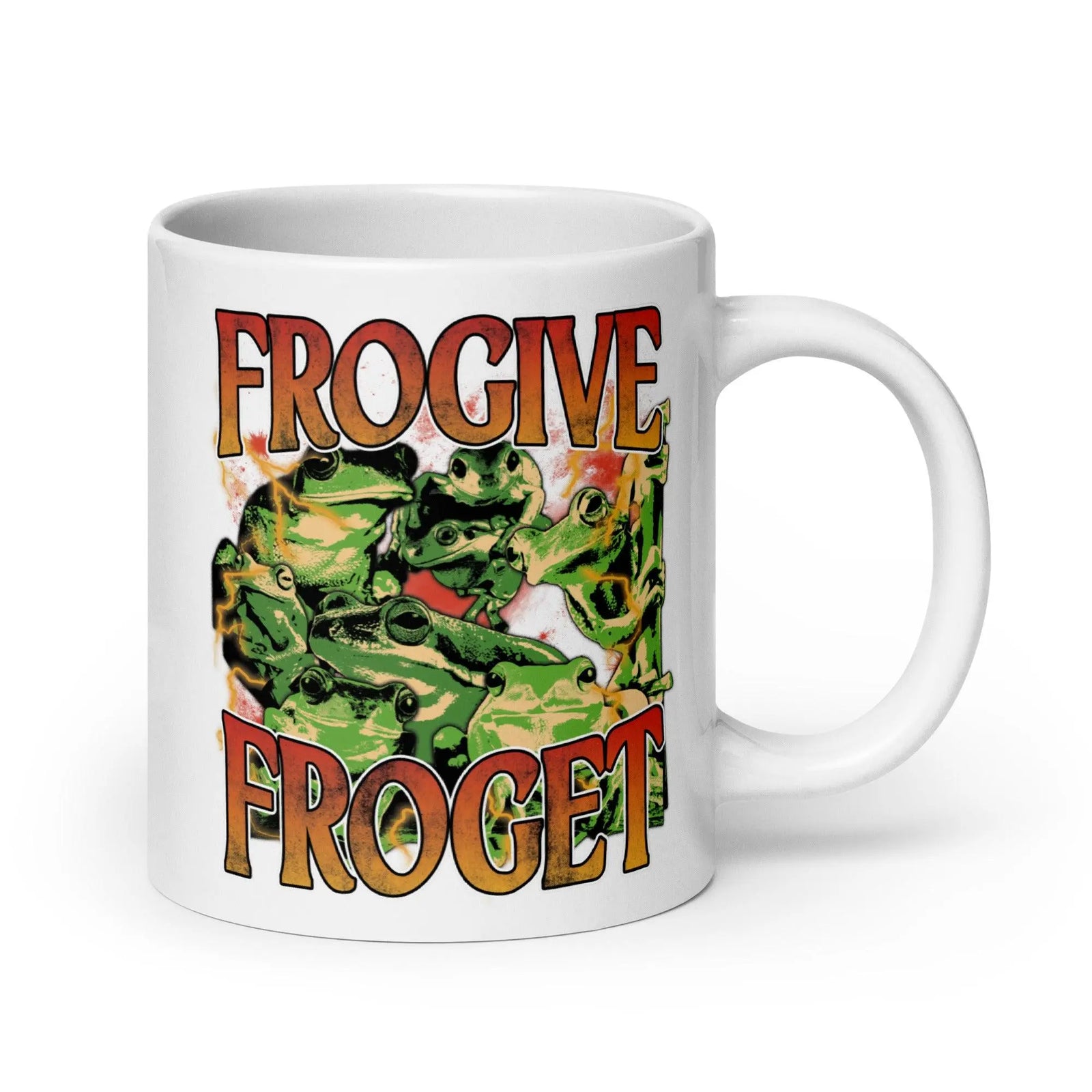 Frogive Forget White glossy mug - Orbital Clothing