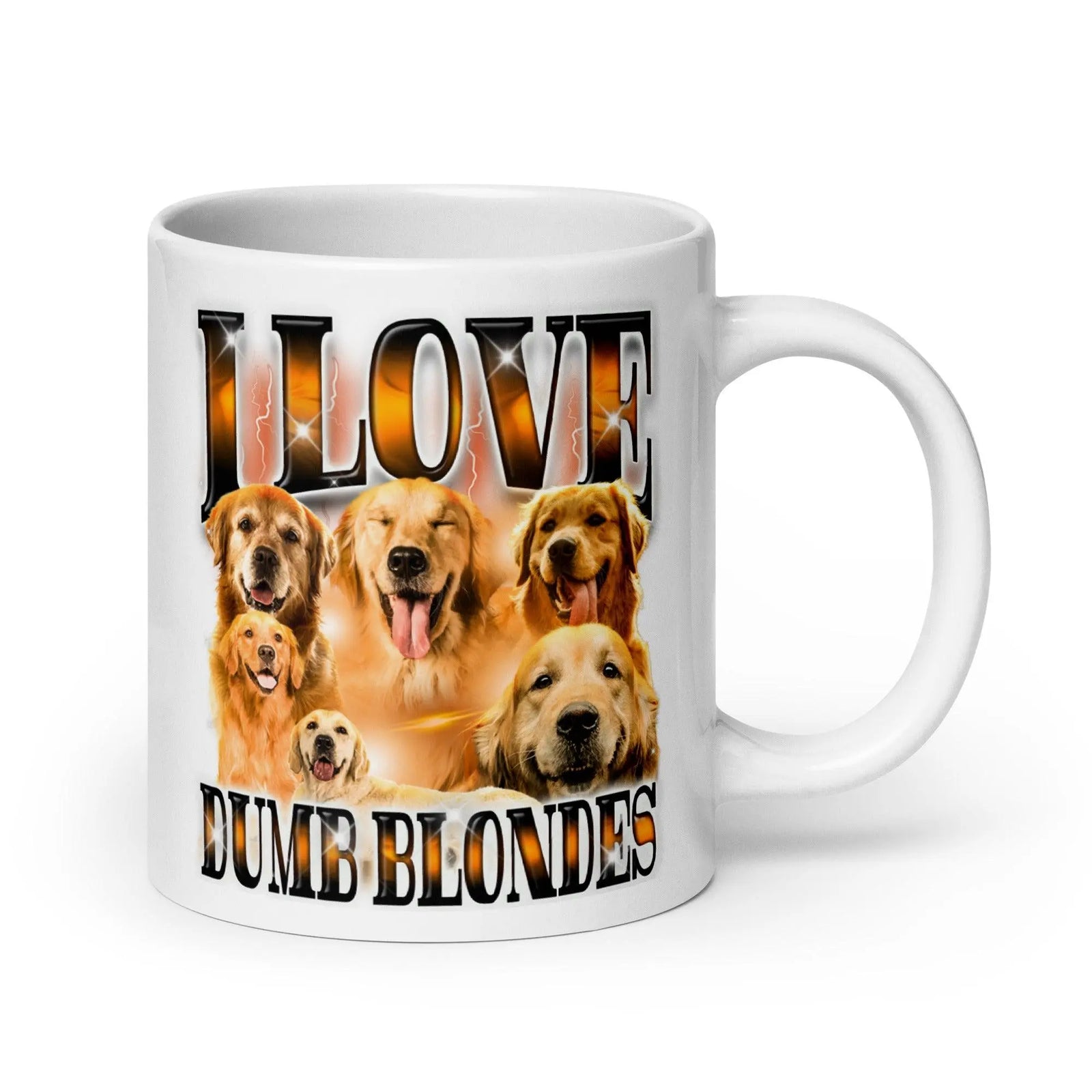 I Love Dumb Blondes White glossy mug - Orbital Clothing