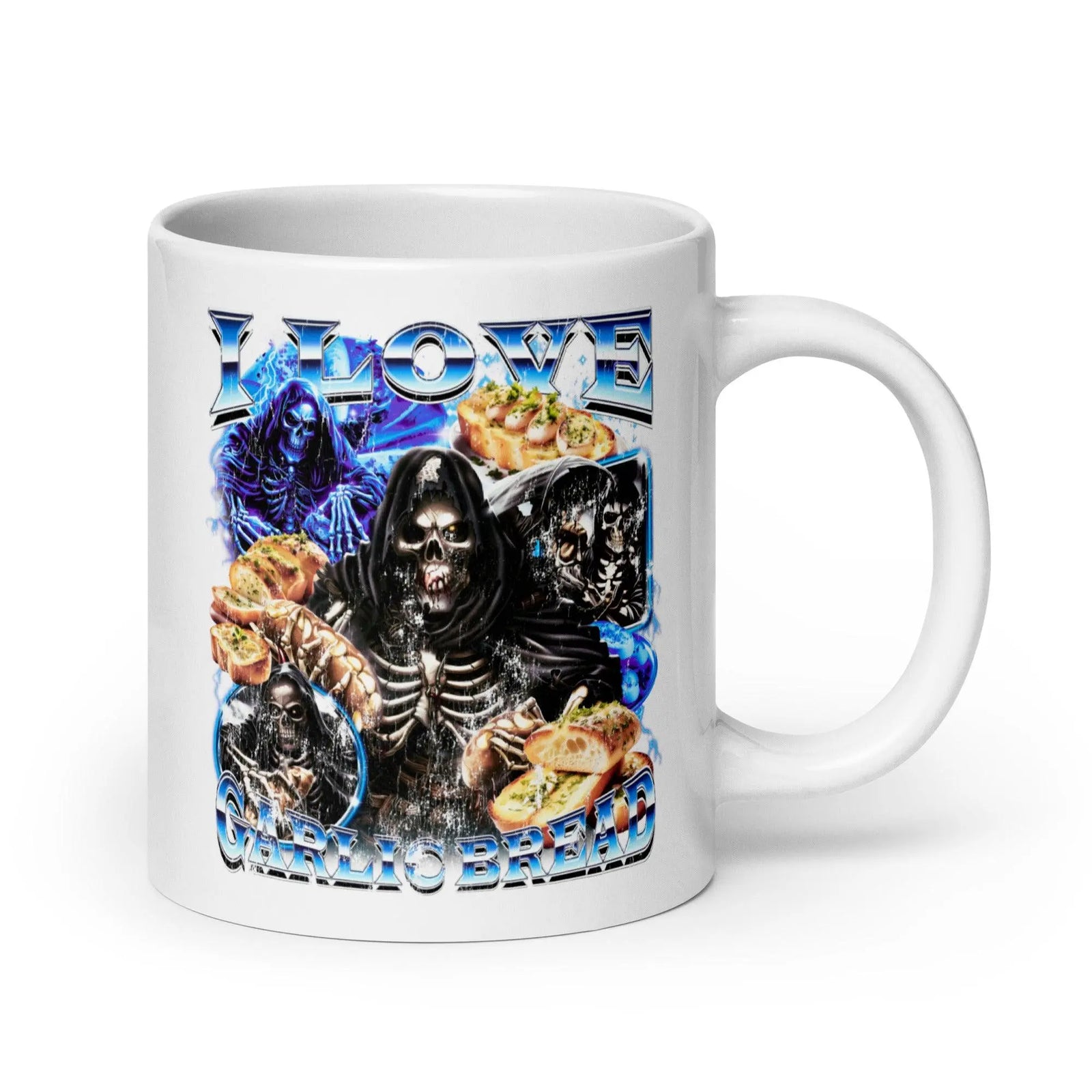 I Love Garlic Bread White glossy mug - Orbital Clothing