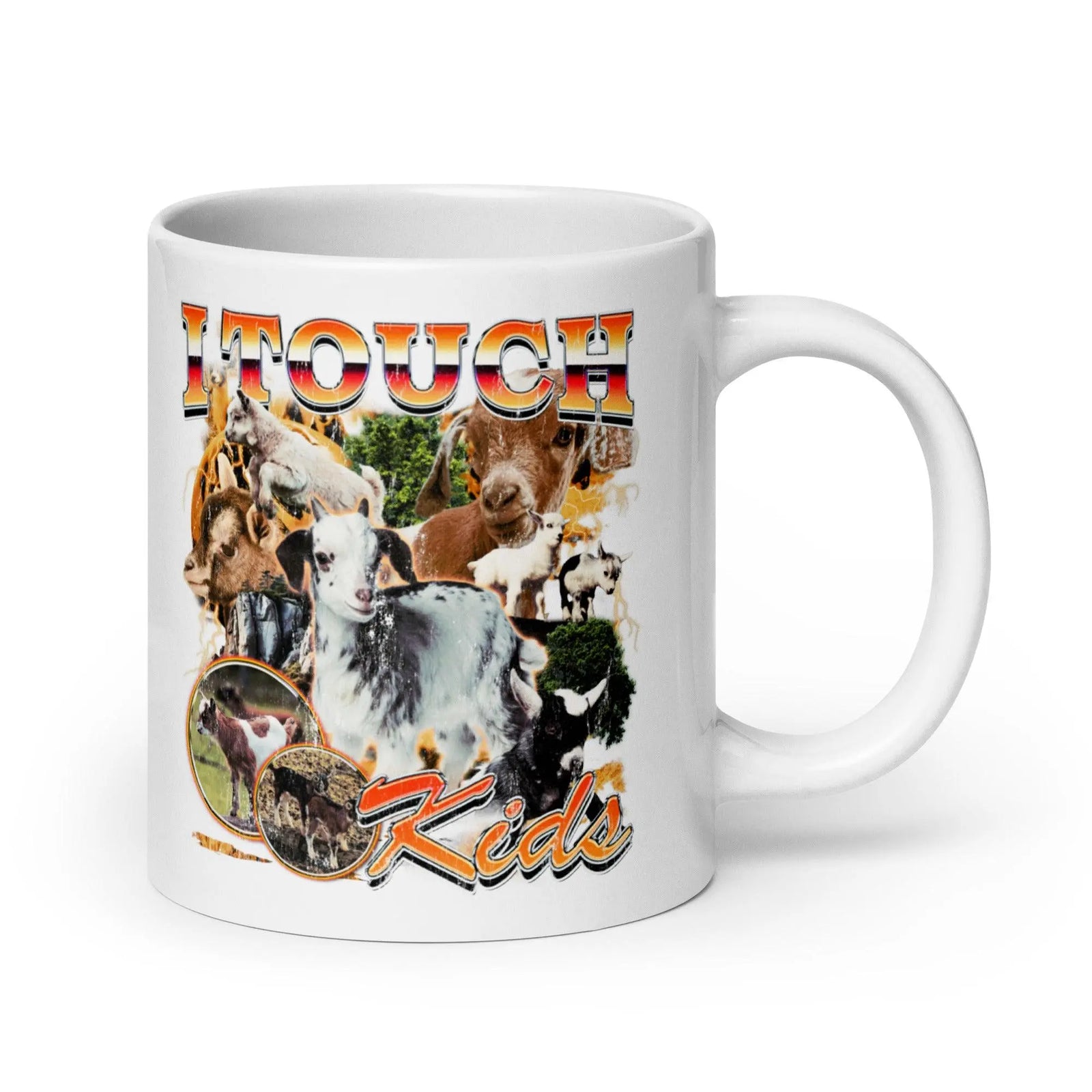 I Touch Kids White glossy mug - Orbital Clothing