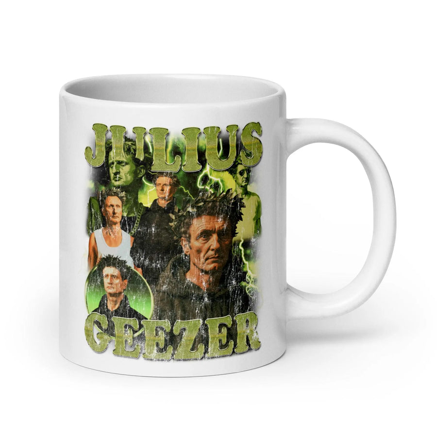 Julius Geezer White glossy mug - Orbital Clothing