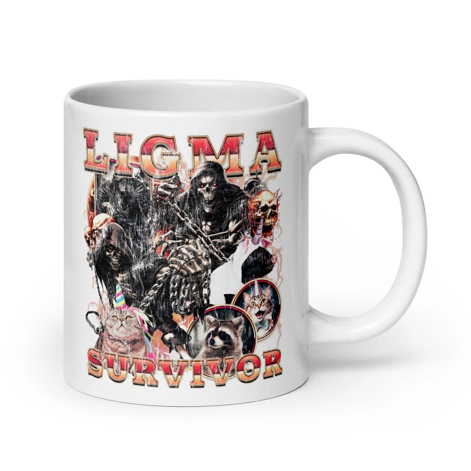 Ligma Survivor White glossy mug - Orbital Clothing