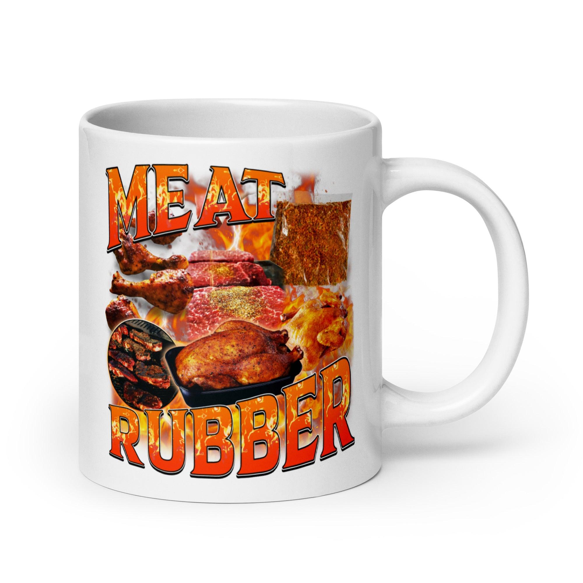 Meat Rubber White glossy mug - Orbital Clothing