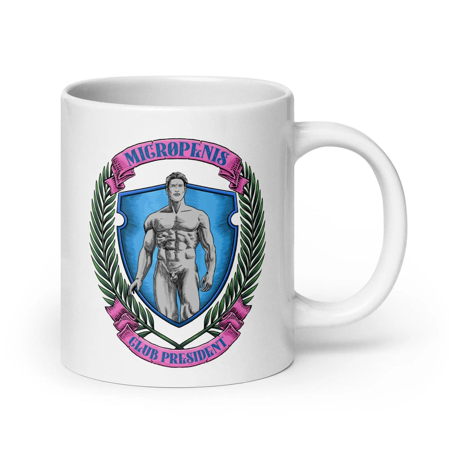 Micro Penis Club President White glossy mug - Orbital Clothing