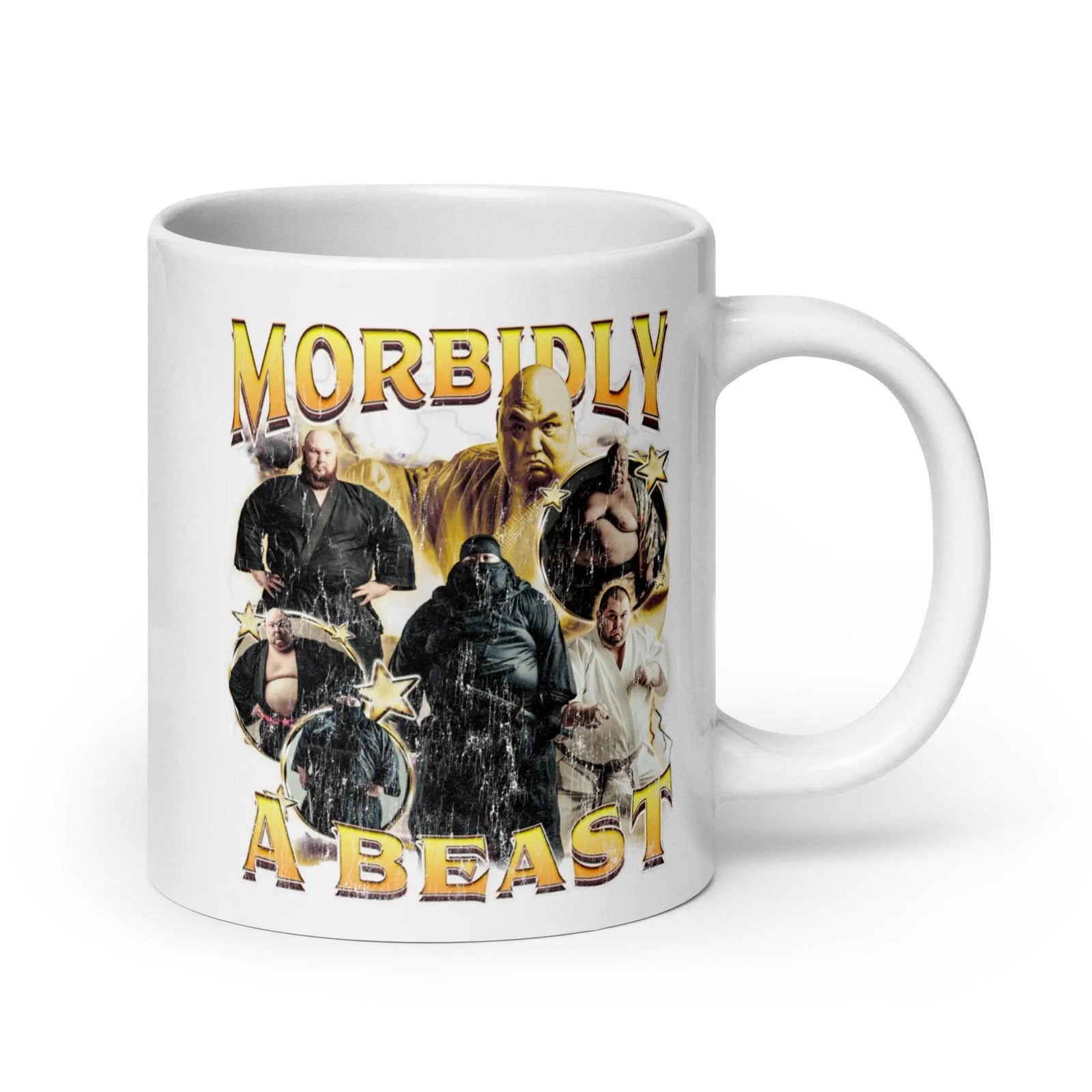 Morbidly a Beast White glossy mug - Orbital Clothing