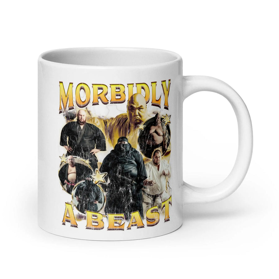Morbidly a Beast White glossy mug - Orbital Clothing