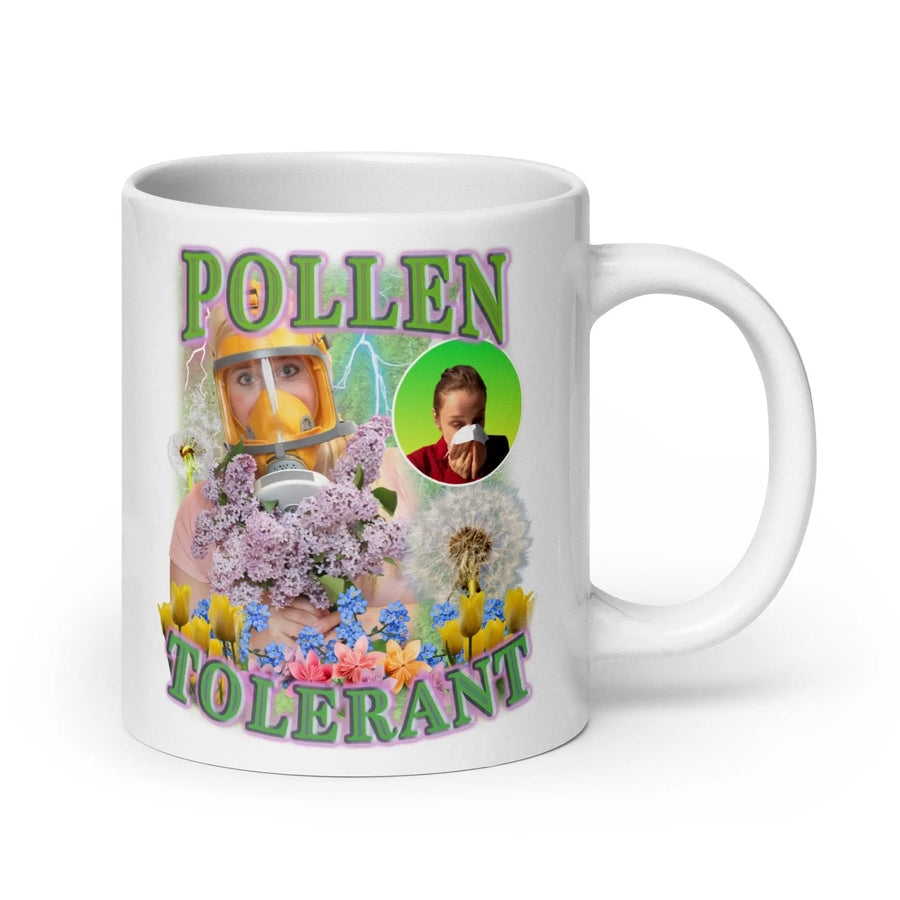 Pollen tolerant White glossy mug - Orbital Clothing