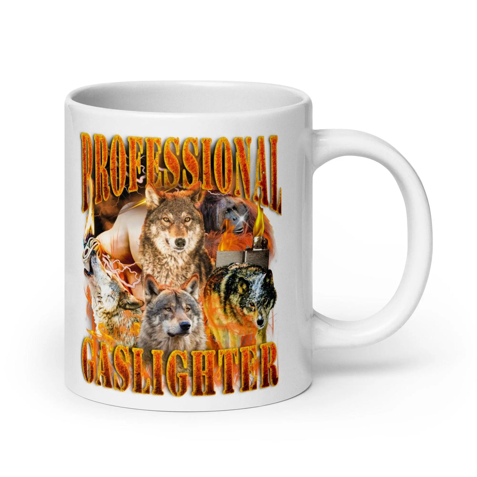 Professional Gaslighter White glossy mug - Orbital Clothing