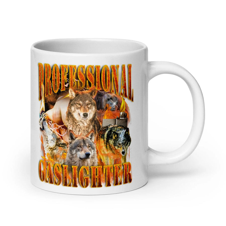Professional Gaslighter White glossy mug - Orbital Clothing