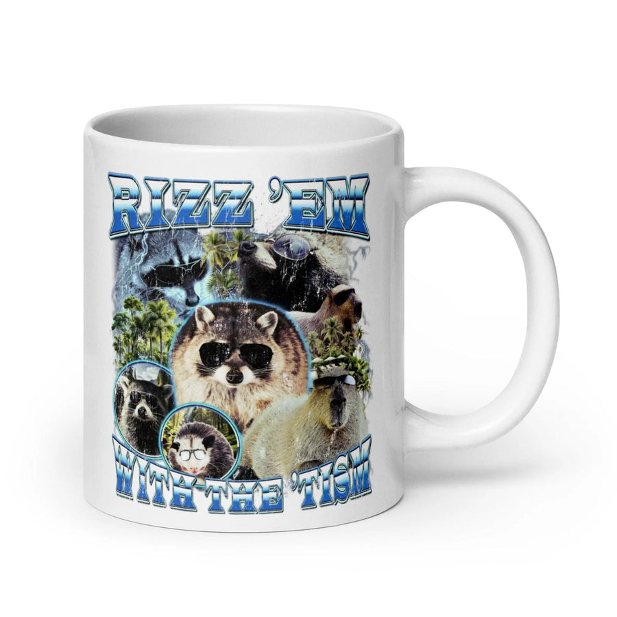 Rizz 'em with the 'tism White glossy mug - Orbital Clothing
