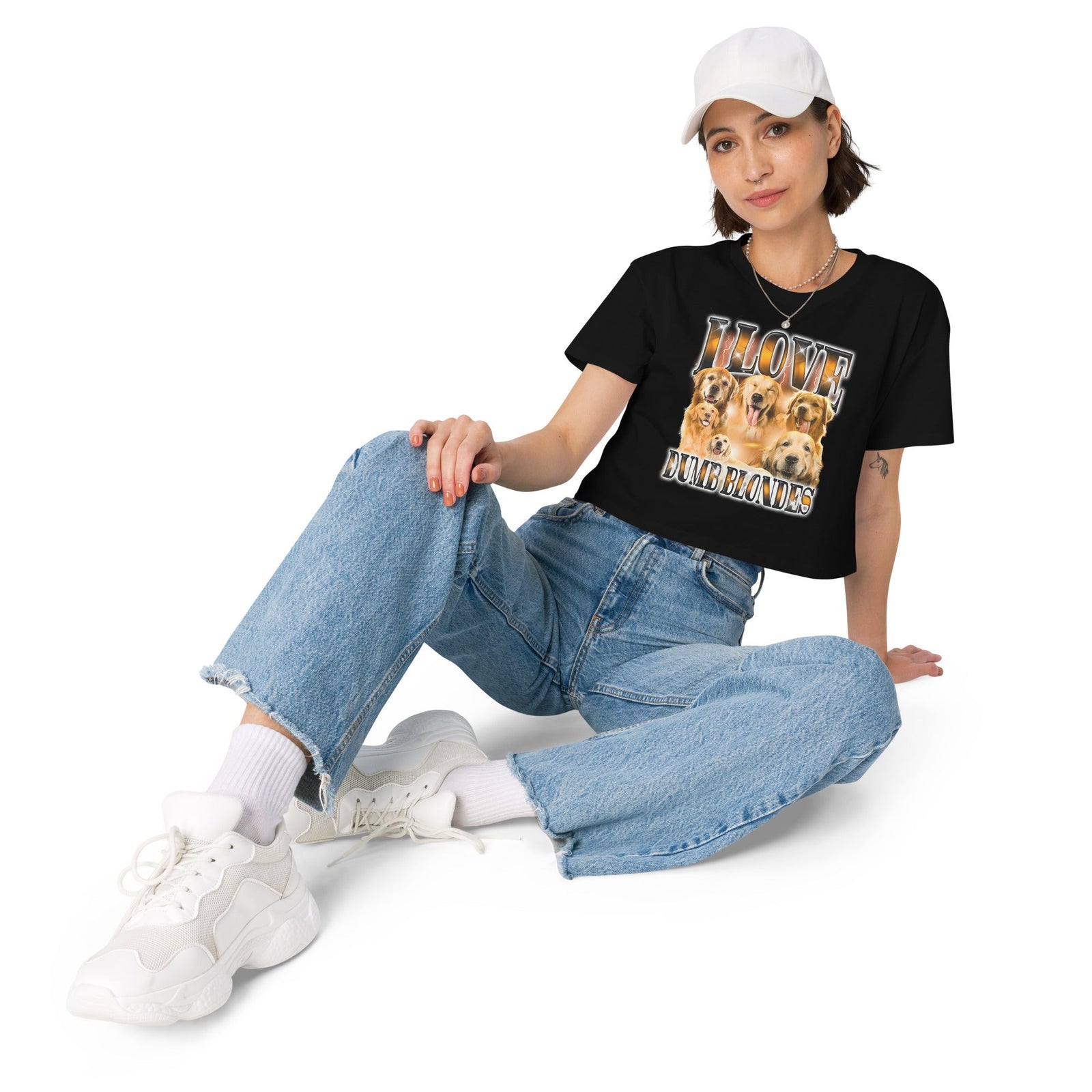 I Love Dumb Blondes Women’s crop top Orbital Clothing