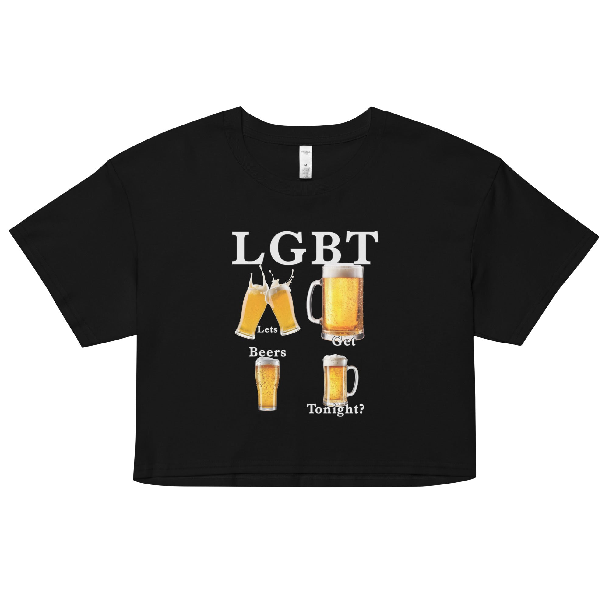 lets get beers tonight Women’s crop top