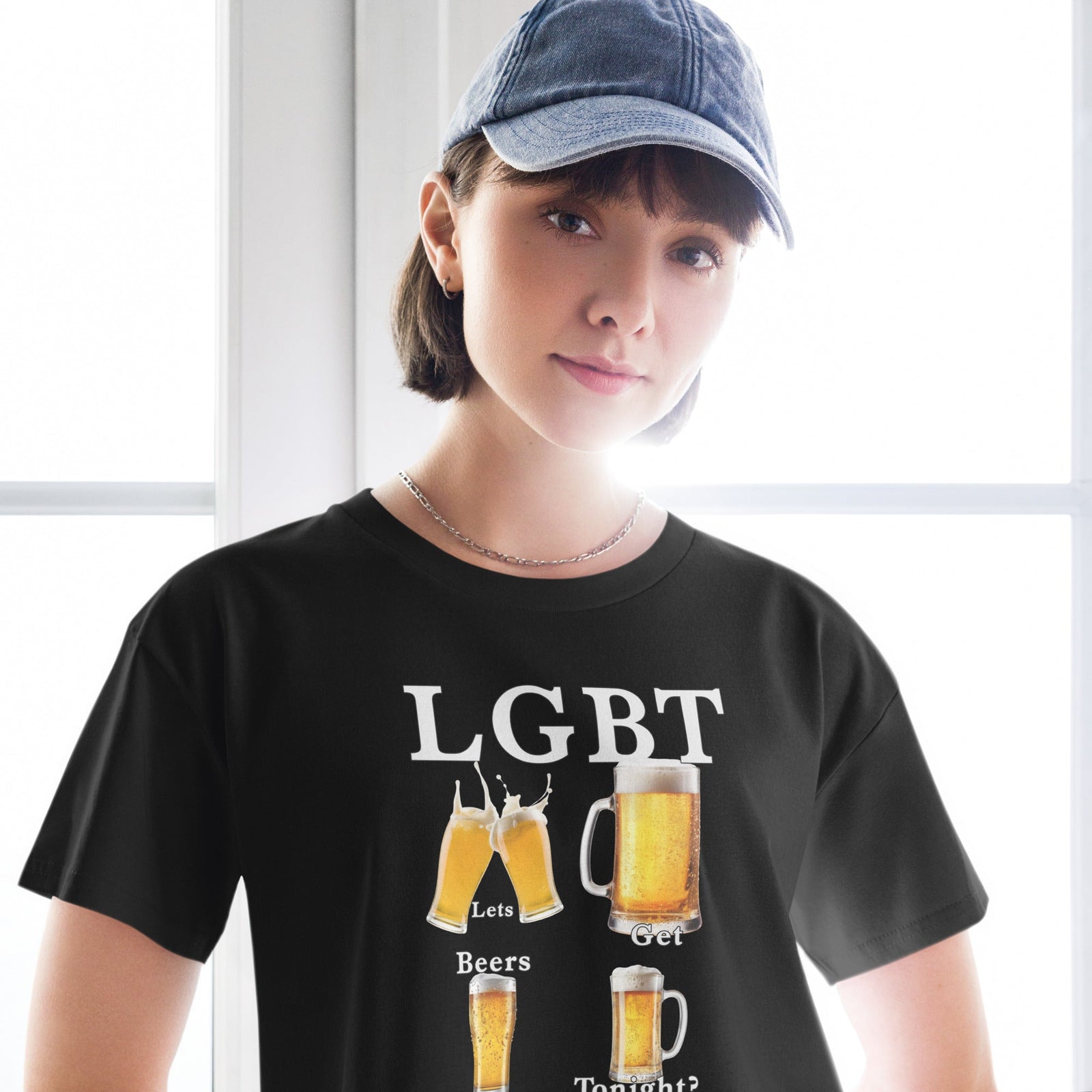lets get beers tonight Women’s crop top Orbital Clothing