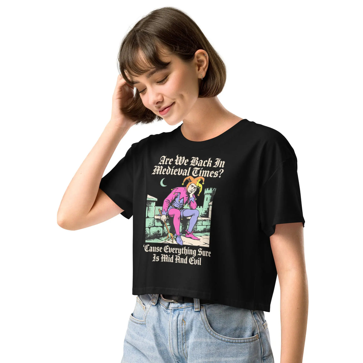 Mid And Evil (Are We Back In Medieval Times?) Women’s crop top Orbital Clothing