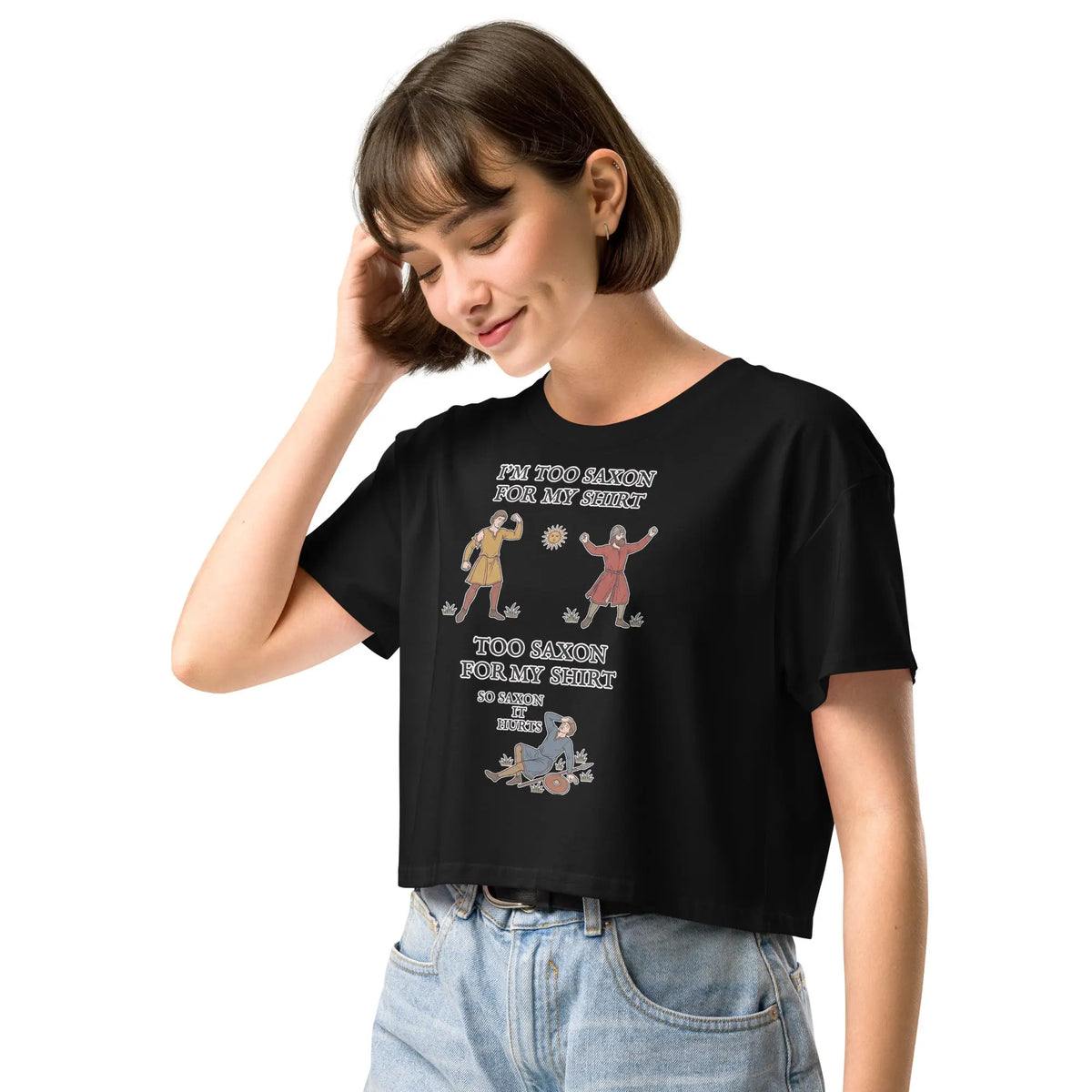 I'm Too Saxon For My Shirt Women’s crop top Orbital Clothing