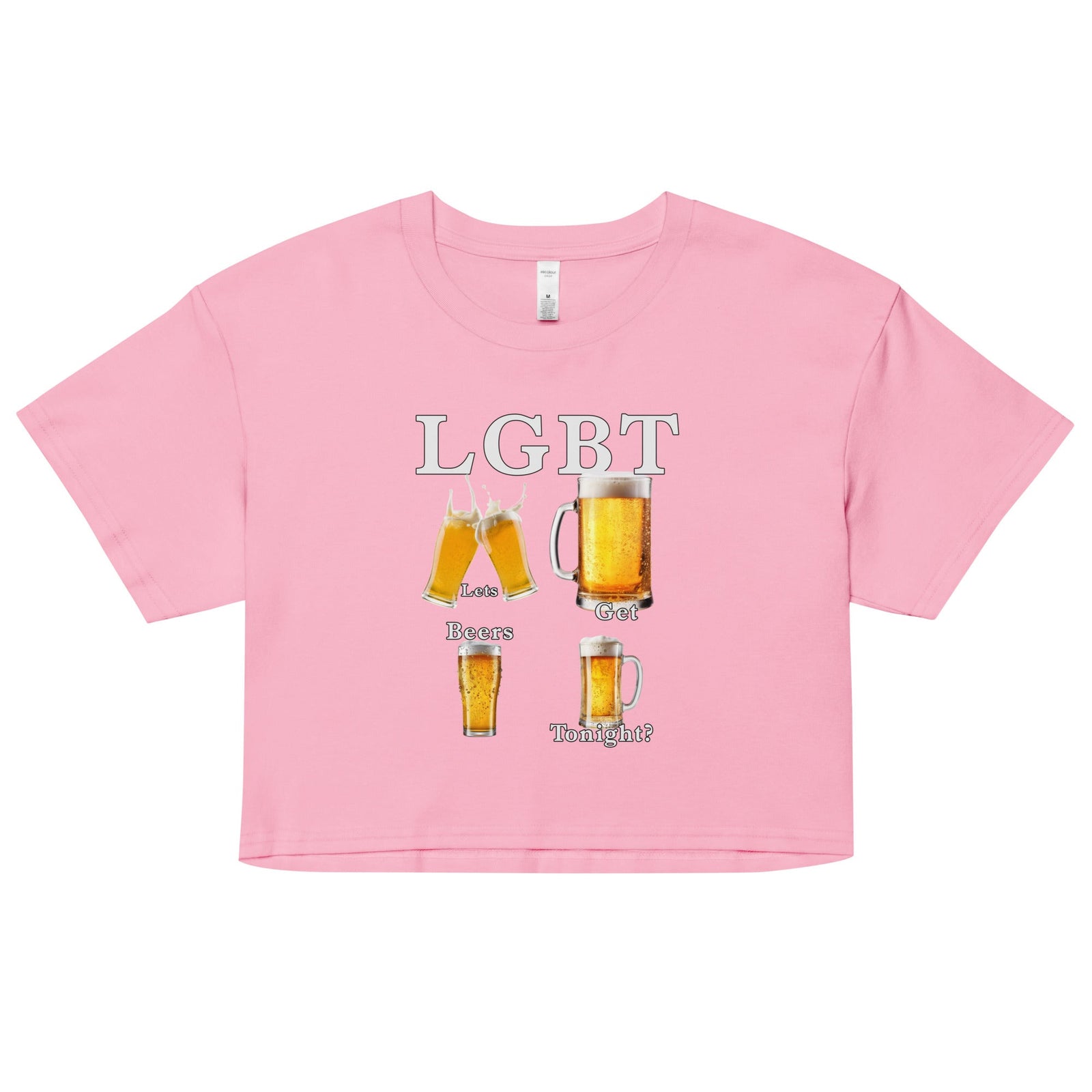 lets get beers tonight Women’s crop top Orbital Clothing