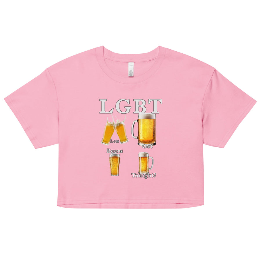 lets get beers tonight Women’s crop top Orbital Clothing