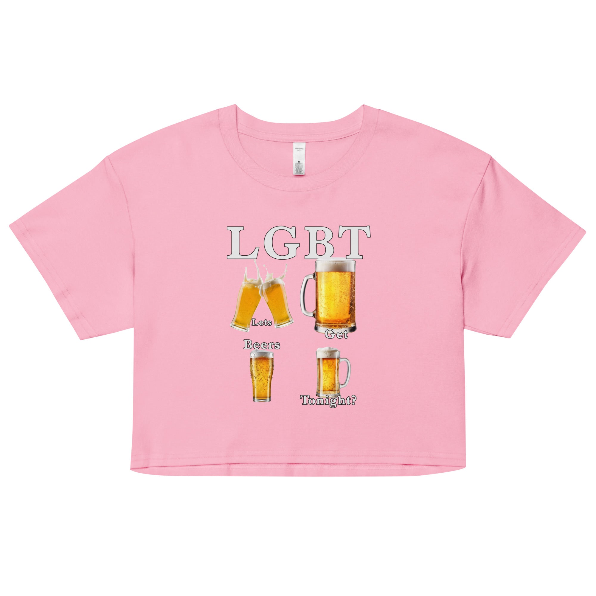 lets get beers tonight Women’s crop top