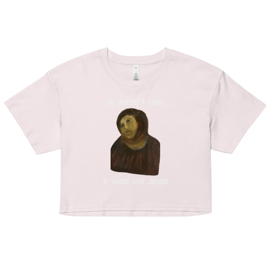 He doesn't look a thing like Jesus Women’s crop top Orbital Clothing