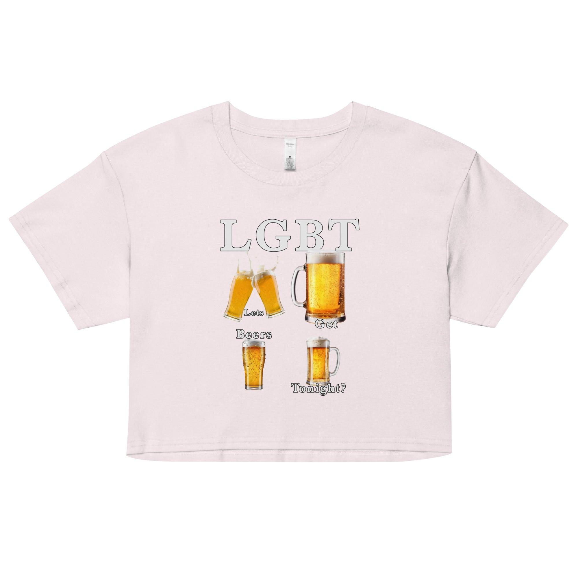 lets get beers tonight Women’s crop top