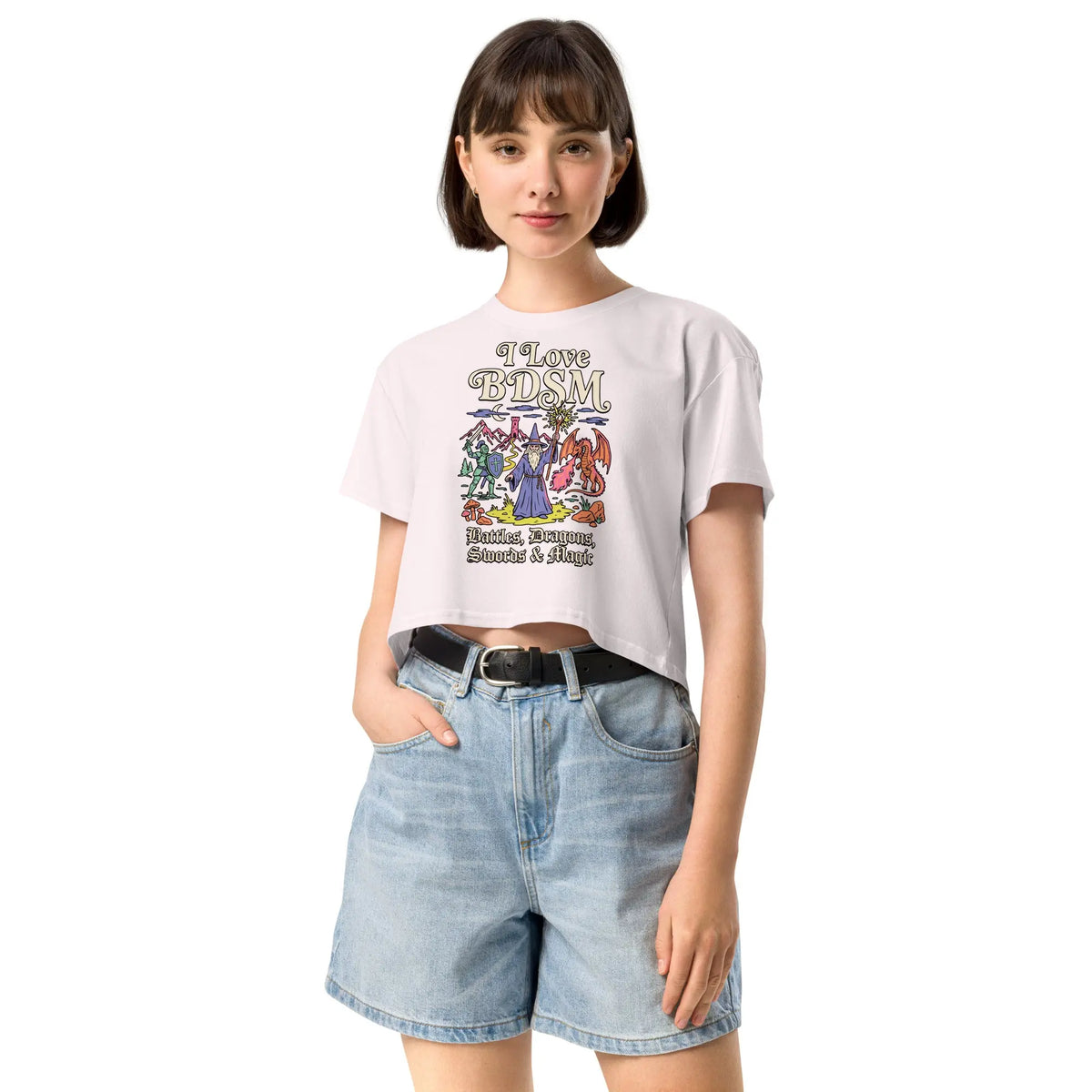 I Love BDSM (Battles, Dragons, Swords & Magic) Women’s crop top Orbital Clothing