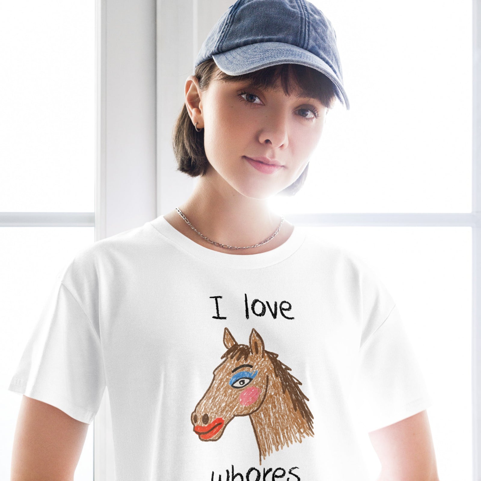 I Love Whores Women’s crop top Orbital Clothing
