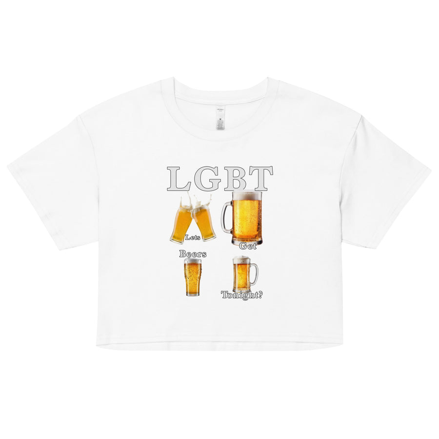 lets get beers tonight Women’s crop top Orbital Clothing