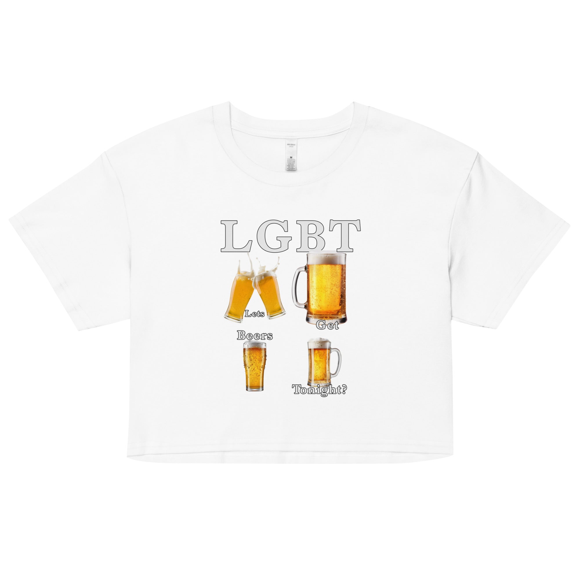 lets get beers tonight Women’s crop top