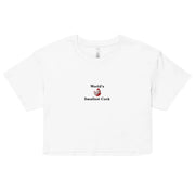 World's Smallest Cock (embroidered) Women’s crop top