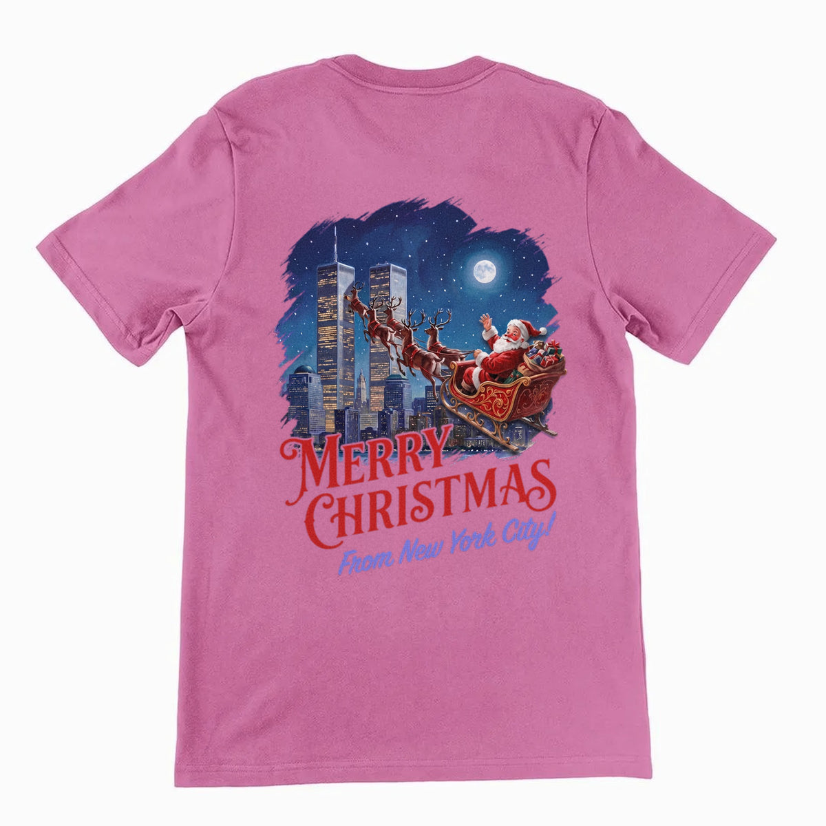 Merry Christmas From New York City T-Shirt (backprint) Orbital Clothing