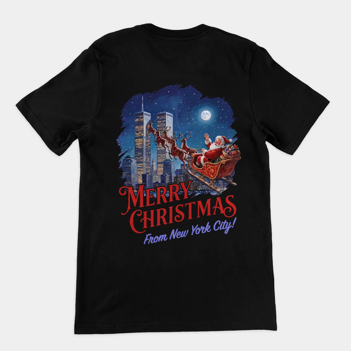 Merry Christmas From New York City T-Shirt (backprint) Orbital Clothing