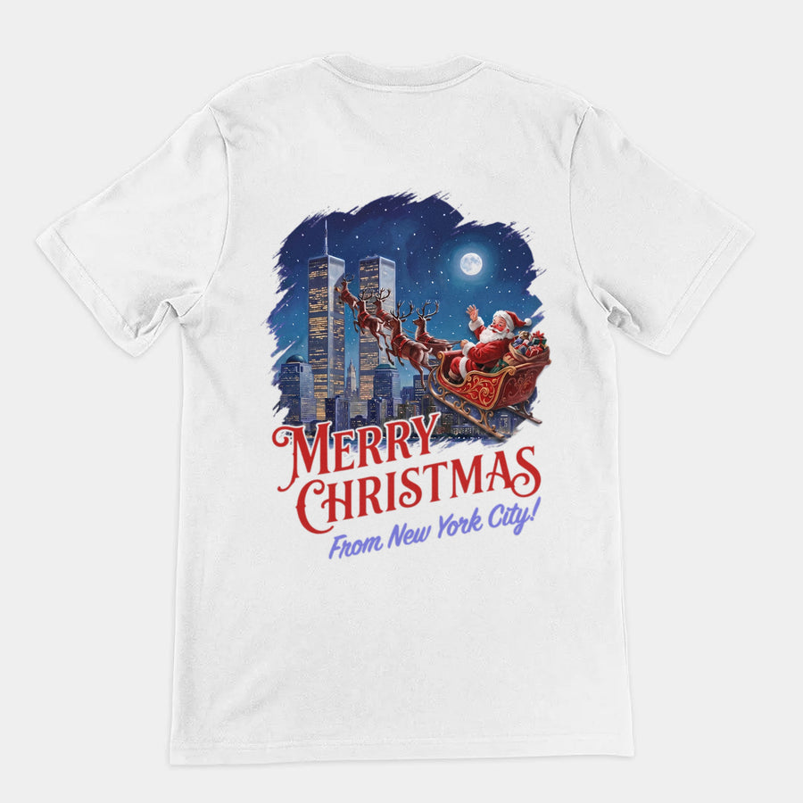 Merry Christmas From New York City T-Shirt (backprint) Orbital Clothing