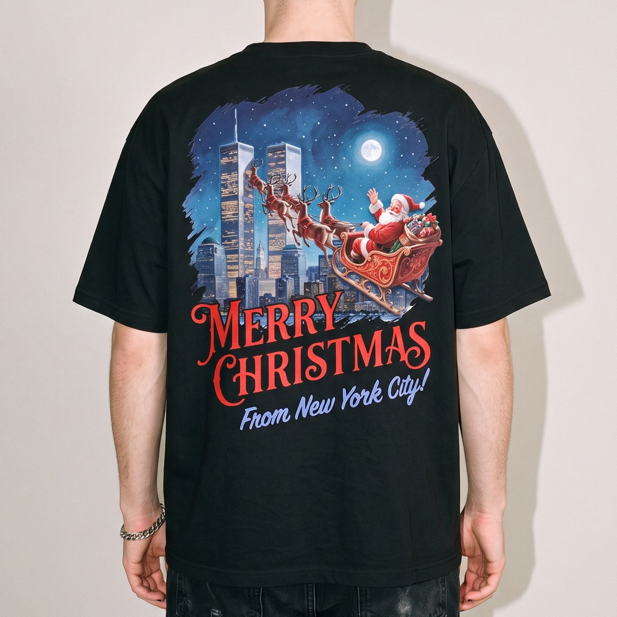 Merry Christmas From New York City T-Shirt (backprint) - Orbital Clothing